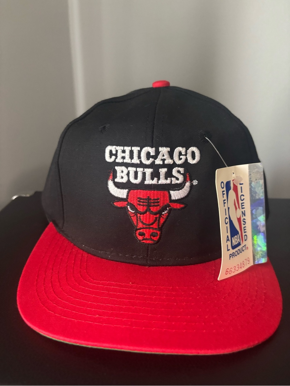 Vintage 90s AJD Chicago Bulls Embroidered Logo NBA Snapback Cap Hat NOS Tags